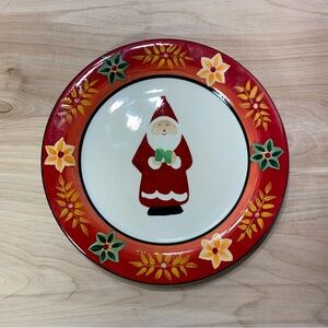 Santa Claus Design 9 inch Plate by Holiday Time - Dishwasher & Microwave Safe